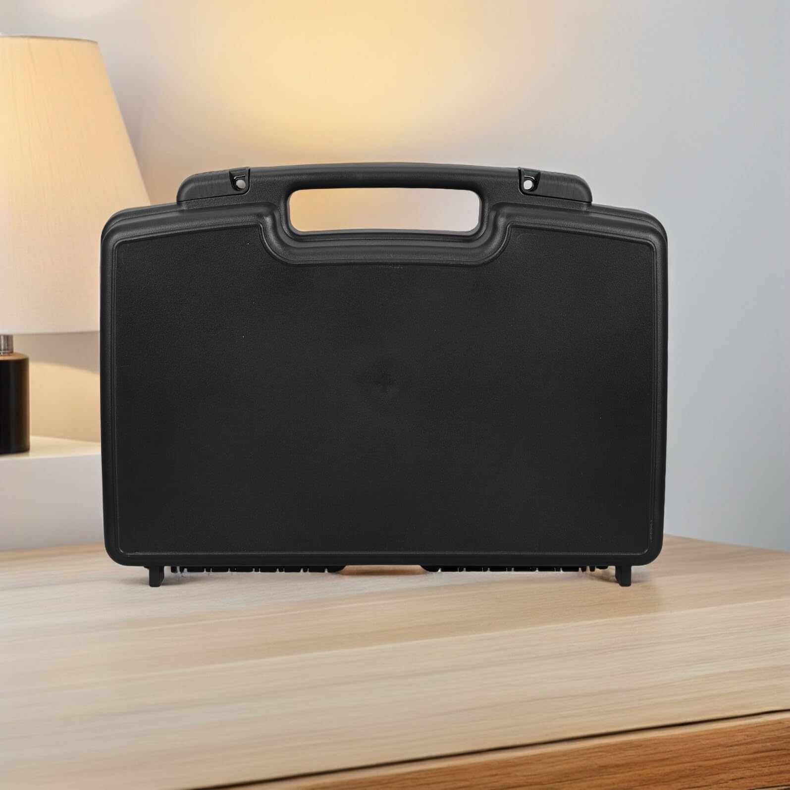 Valigetta Portautensili in Plastica Rigida Nera 420x270x112 Mm con Maniglia, Custodia Portatile per Utensili Elettrici e Accessori, Scatola Resistente per Trasporto