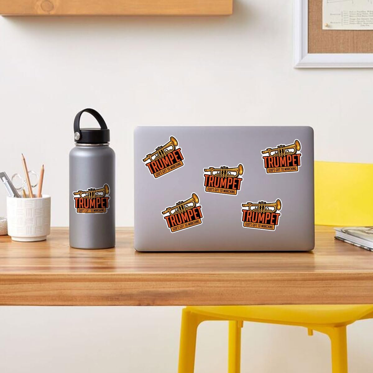 3pcs Funny Trumpet Sticker, Trumpet God’s Gift to Marching Quote Band Humor Music Design Stickers Die-Cut Waterproof for Laptop, Water Bottle, Phone image 2