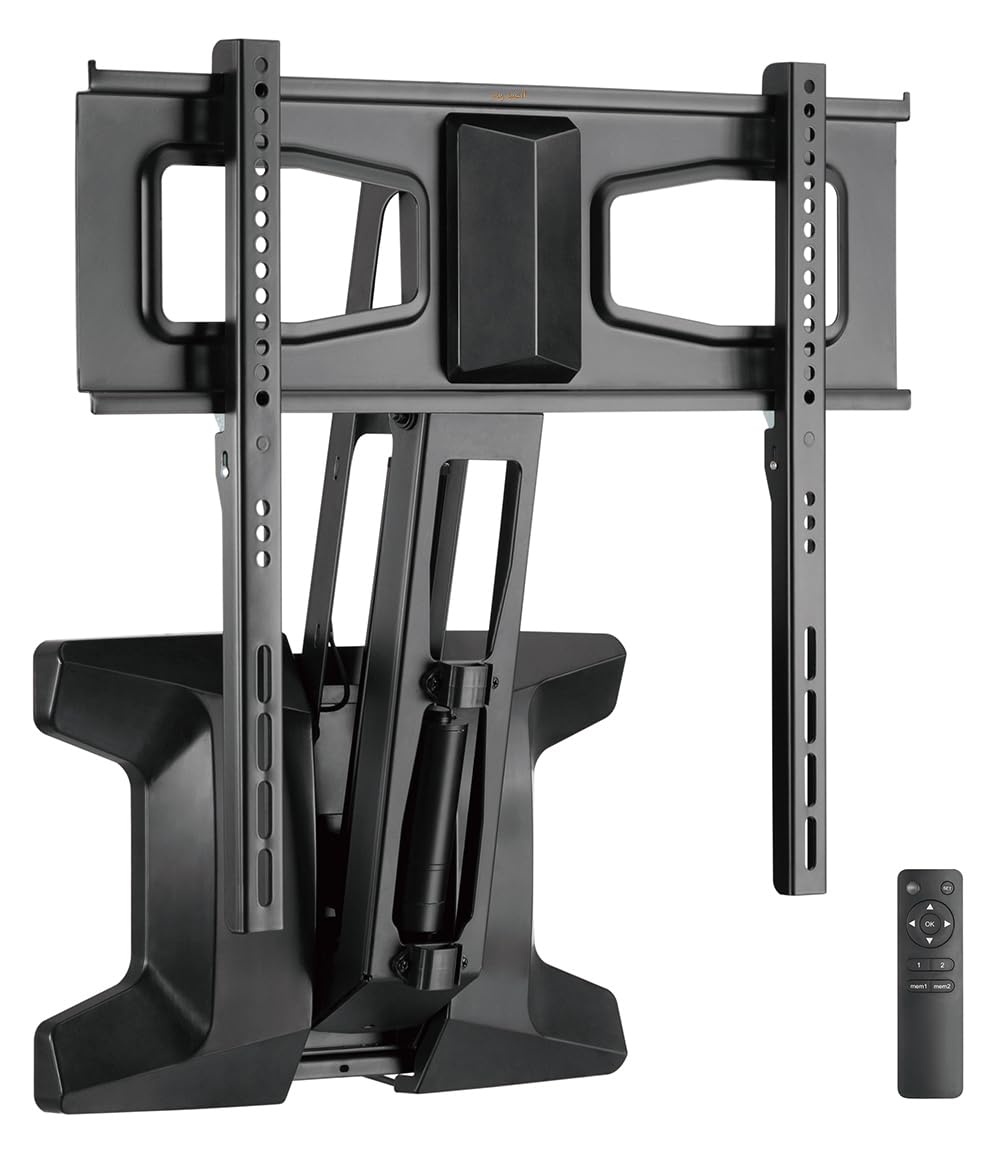myWall HP60L - Supporto da parete motorizzato per schermi piatti da 37" a 70" (94-178 cm), portata 35 kg, telecomando radiocomandato, girevole