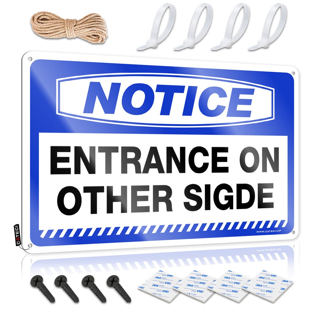 HELIOFORGE Funny Garage Tin Sign Notice Entrance On Other Sigde Tin Sign Funny Room Signs Beer Bar Metal Sign(30X40CM)