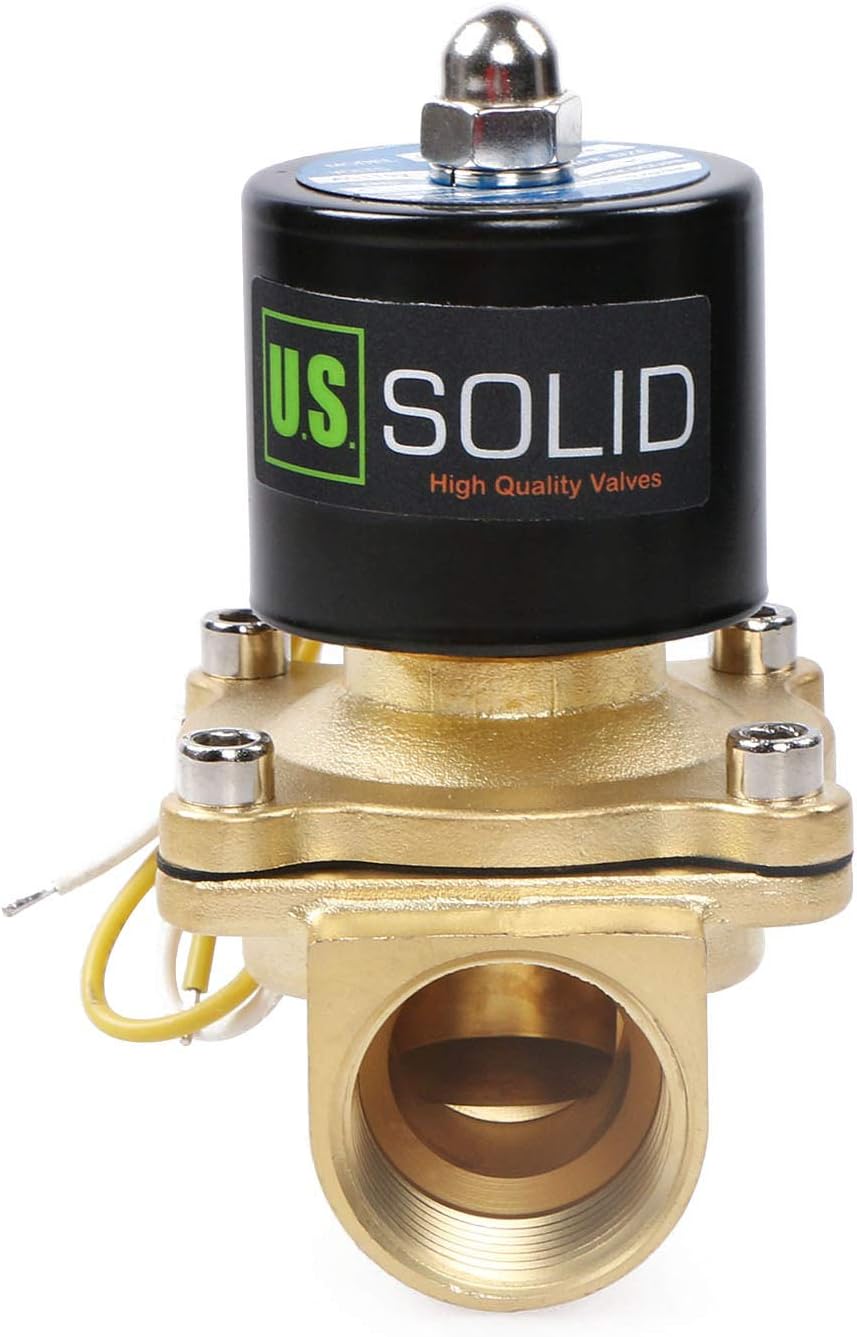 U.S. Solid 1" NPT Brass Electric Solenoid Valve 110V AC Normally Closed NBR