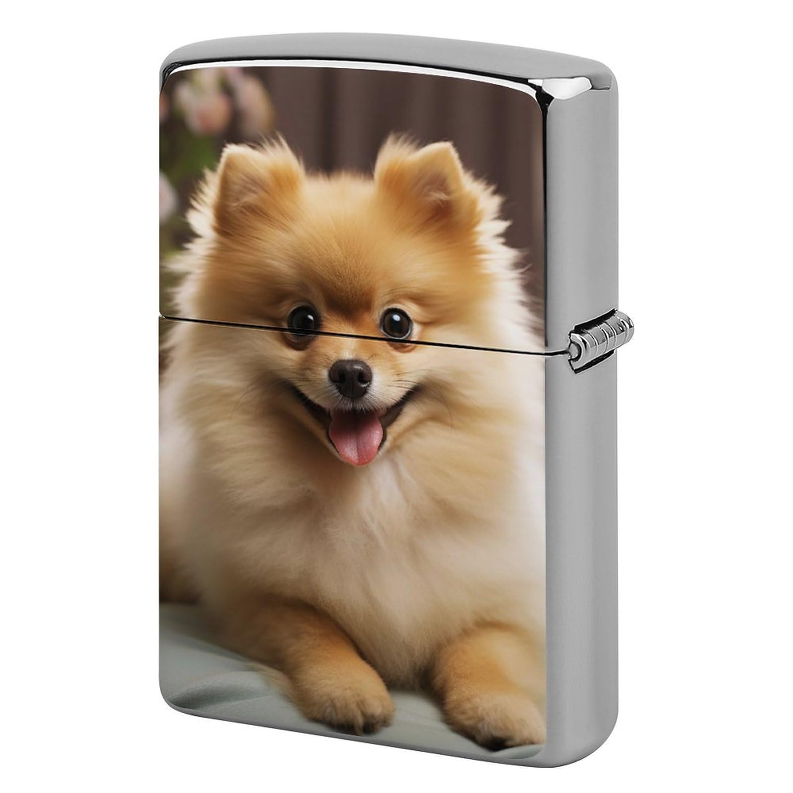 Cute Pomeranian Dog Lighter Case for Men, Personalized Lighter Cover for Valentine's Day Gifts, Flip-Top Lighters Shell for Outdoor, Portable Lighters Protective Sleeve