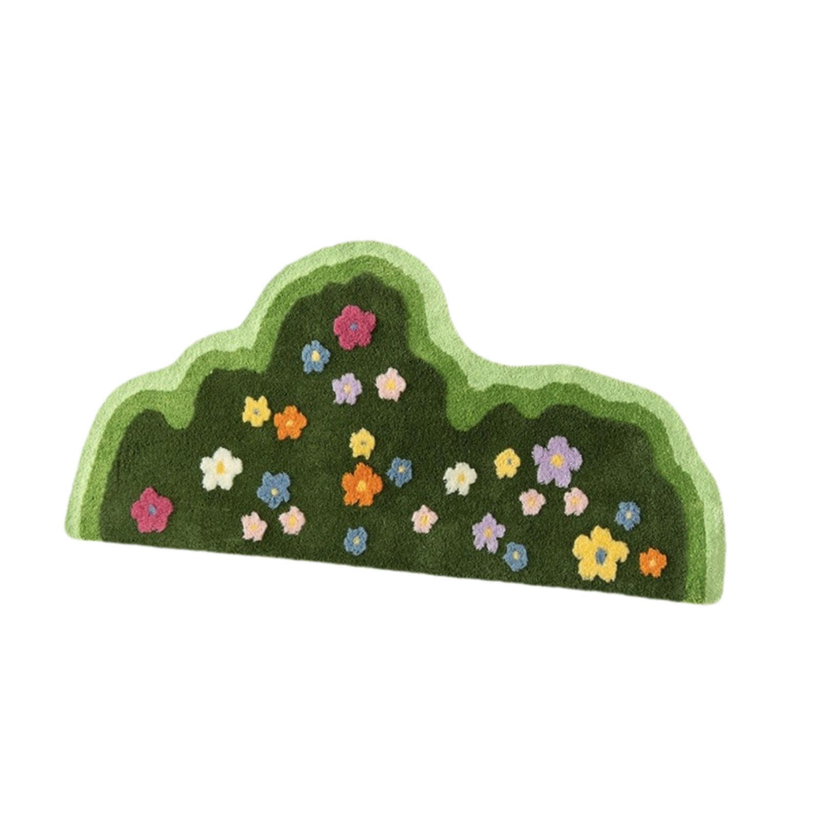 Tappeto irregolare con motivo floreale verde, antiscivolo, assorbente, in microfibra, per bagno, camera da letto, doccia, morbido tappetino decorativo (150 x 75 cm)