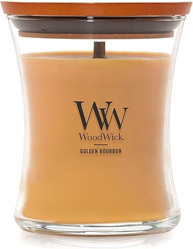 Vista 205 de WoodWick - Vela mediana de reloj de arena, aroma Fireside, cera de mezcla de soja prémium, se agrieta mientras se quema, perfecta para regalo, 9.7