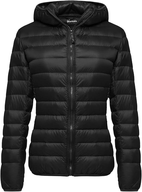 Wantdo campera acolchada ligera y plegable con capucha para mujer