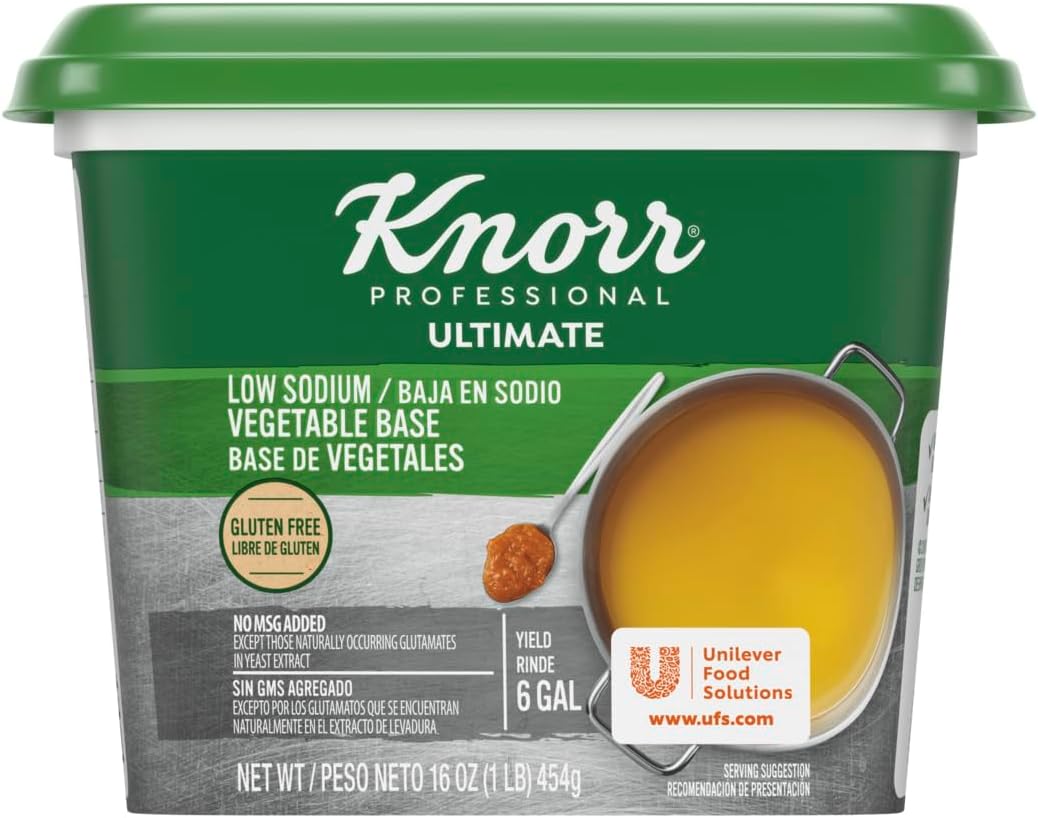 - Ultimate Low Sodium Vegetable Paste Base Gluten Free, Vegetarian, No Artificial Flavors or Preservatives, No MSG added, Colors from Natural Sources, 1 Pound (Pack of 6)