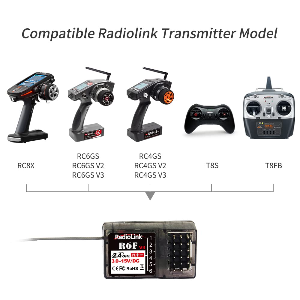 Amazon.co.jp: 【RadioLink正規品】 R6F 受信機 (2.4GHz 6ch/ 3.0~15V