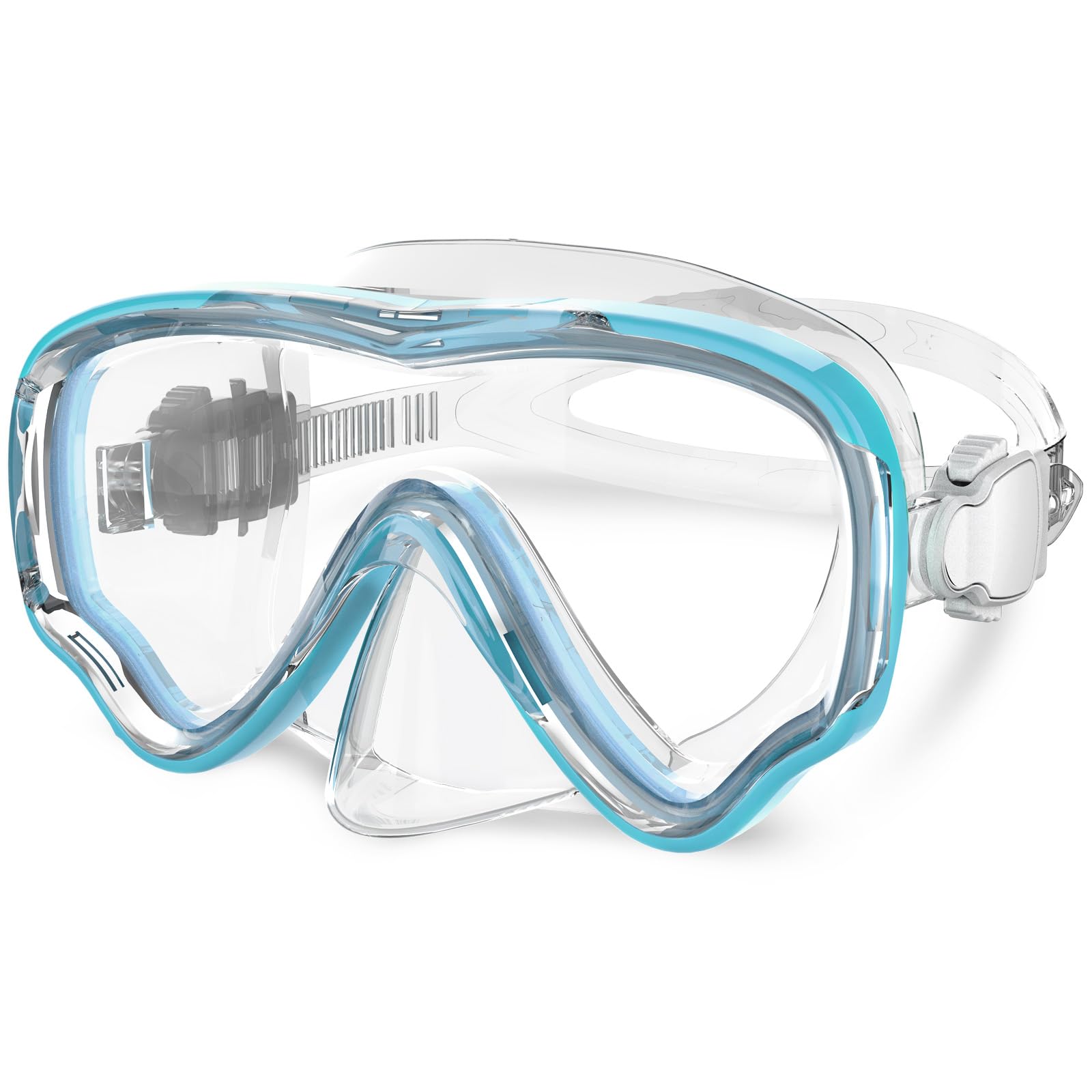 Jwintee Masque De Plongée Enfant 4-14 Ans – Verre Trempé, Anti-buée, Vision 180°, Silicone Doux Avec Tuba
