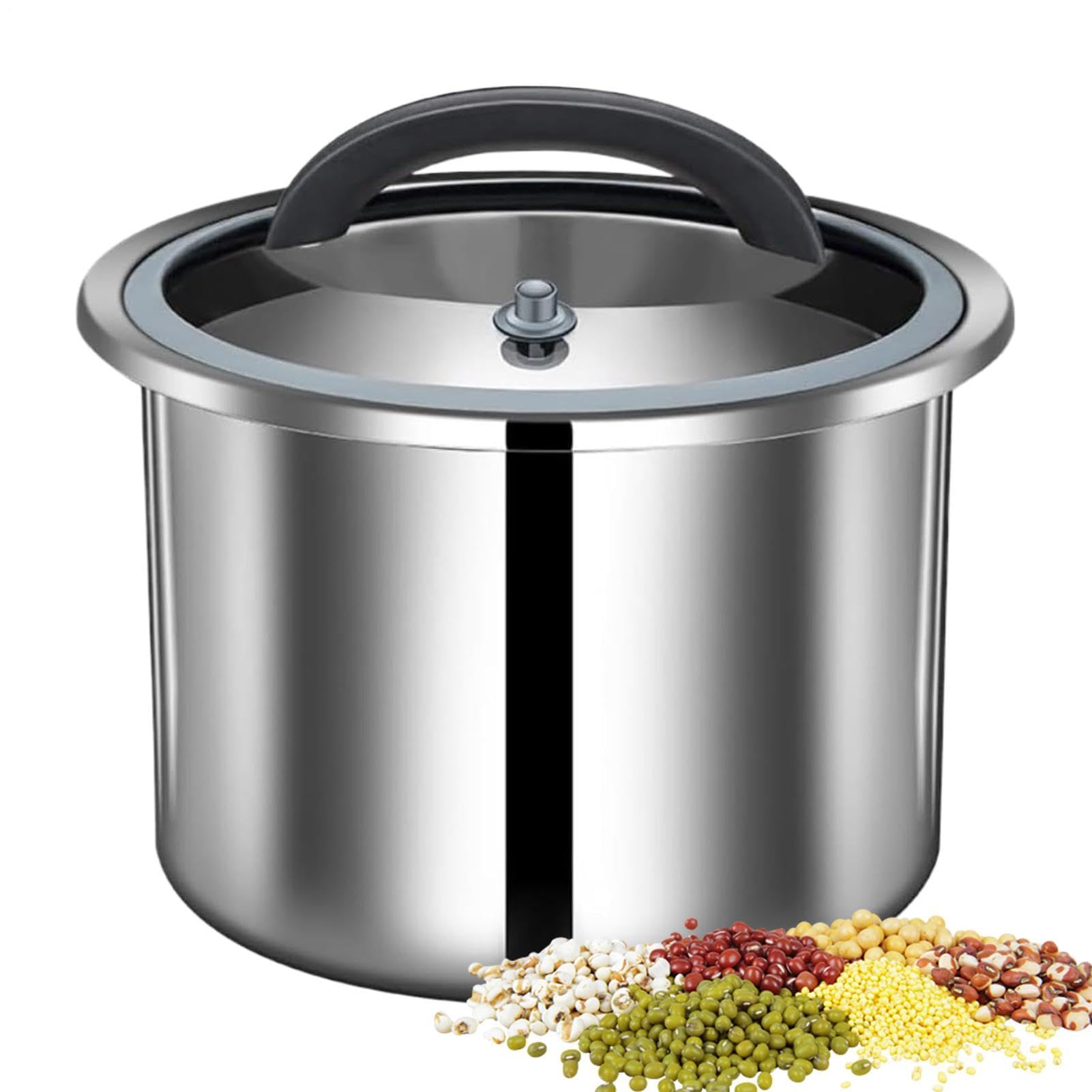 Contenitore per riso Secchiello ermetico alimentare in acciaio inossidabile | Contenitore sottovuoto farina Per Casa, Fattoria, Cucina, Sala da Pranzo, Ristorante, Dispensa