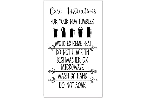 50 Tumbler Care Instruction Cards