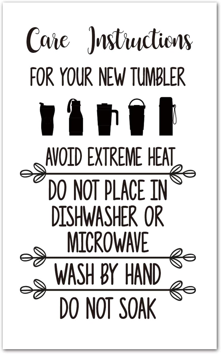Tumbler Cup Care Instructions Card, Small Business Supplies, Washing Instructions, Digital File, Ready To Print, Instant Download - Ireland