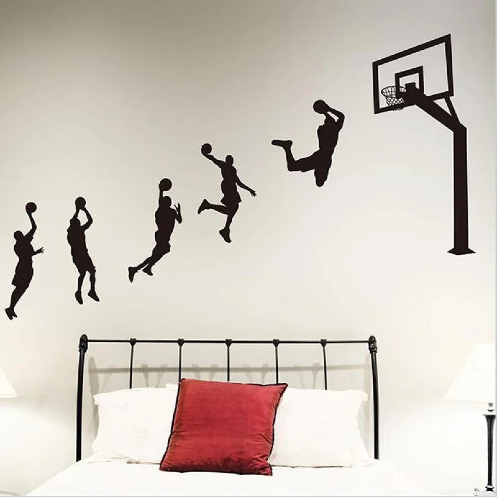 Zealplant Boys Black /Basketball Player Wall Decal Vinyl Craft Wall Sticker Decoration Sports Sticker 'S Room Decal