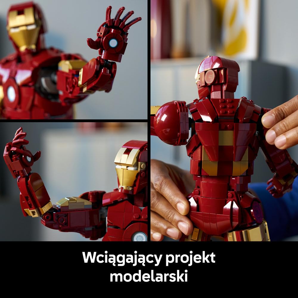 LEGO | Marvel Iron Man Mark 3 — edycja kolekcjonerska 76344 | Figurka kolekcjonerska, model do ekspozycji, prezent dla fana Marvela, dla mężczyzn i kobiet, 1297 elementów