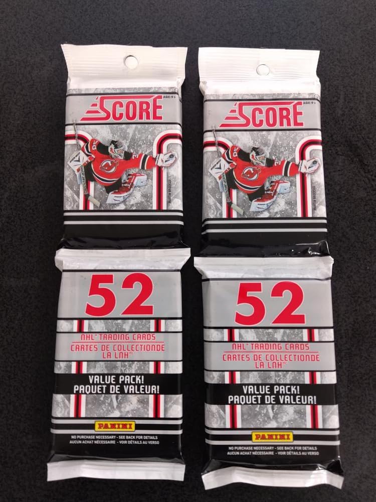 2011-12 NHL Panini Score Hockey Factory Sealed 52-Card Value Pack Lot of 2. Key Rookies to possibly get are Gabriel Landeskog, Ryan Nugent-Hopkins, Ryan Johansen, Jake Gardiner, Cody Hodgson, Adam Larsson, Sean Couturier, Matt Read, Brandon Saad, Matt Frattin, Mika Zibanejad, Adam Henrique, Craig Smith. Look for ultra-limited cards such as Stanley Cup Champs, Santa Claus SPs and a Hot Rookies subset and a very limited SPs subset.
