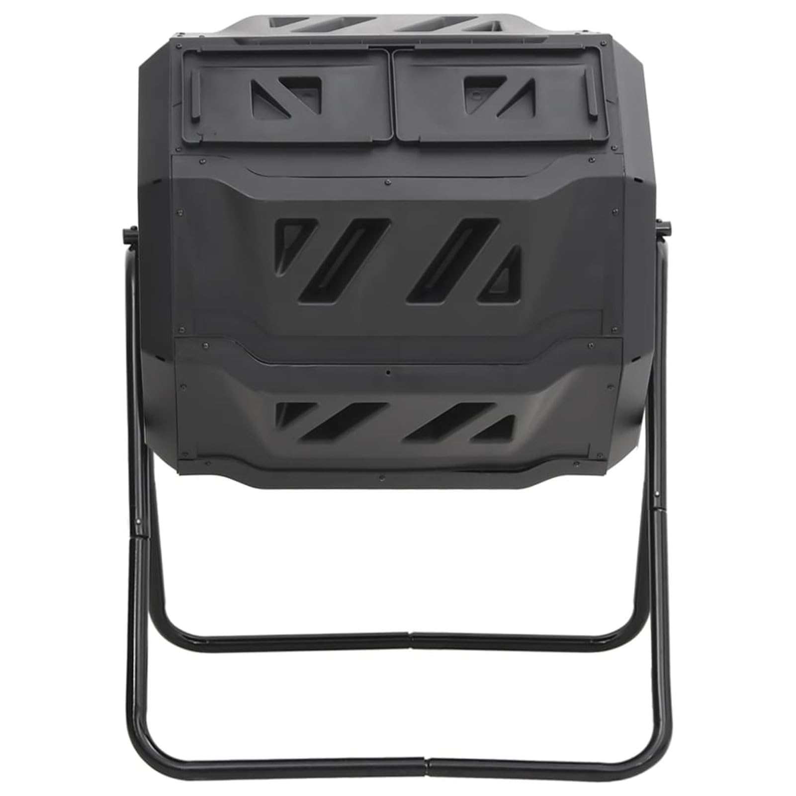 Contenedor de compostaje de jardín Negro 73x64x95 cm 160 L Compostador Capacidad de 300L Compostera Orgánica para Producción Abono de Jardín Exterior