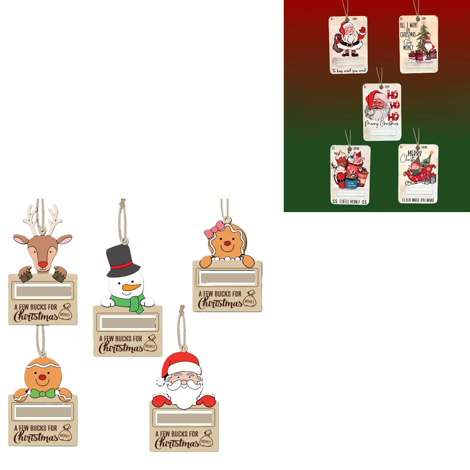 Jazuaiao Recyclable Christmas Themed Tree Money Clip 7PCS Set Home Decoration for Festives Atmospheres Creation Holiday Decoration