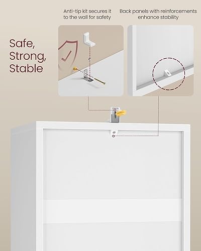 Miniatura 4 de VASAGLE Custos Collection ULBC434W01 - Estantería de 4 niveles, estante para libros, estante de almacenamiento abierto, 9.4 x 11.8 x 41.7 pulgadas,