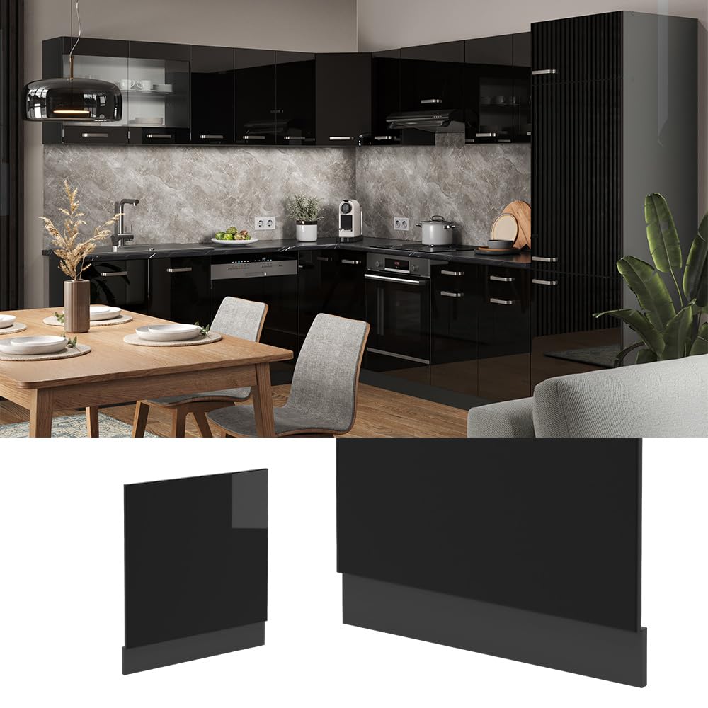 Vicco Pannello frontale R-Line, Nero lucido, 60 cm senza piano di lavoro, per la libera combinazione all'interno di sistemi cucina modulari