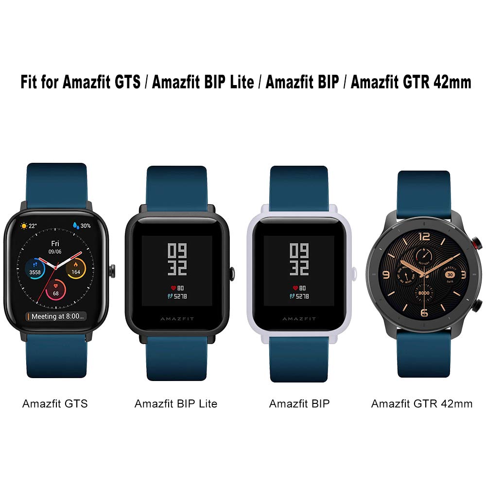 Cinturino Silicone WD&CD Per Amazfit GTS/GTR 42mm E Modelli Compatibili (2 Pezzi, 20mm, Vari Colori) - 3