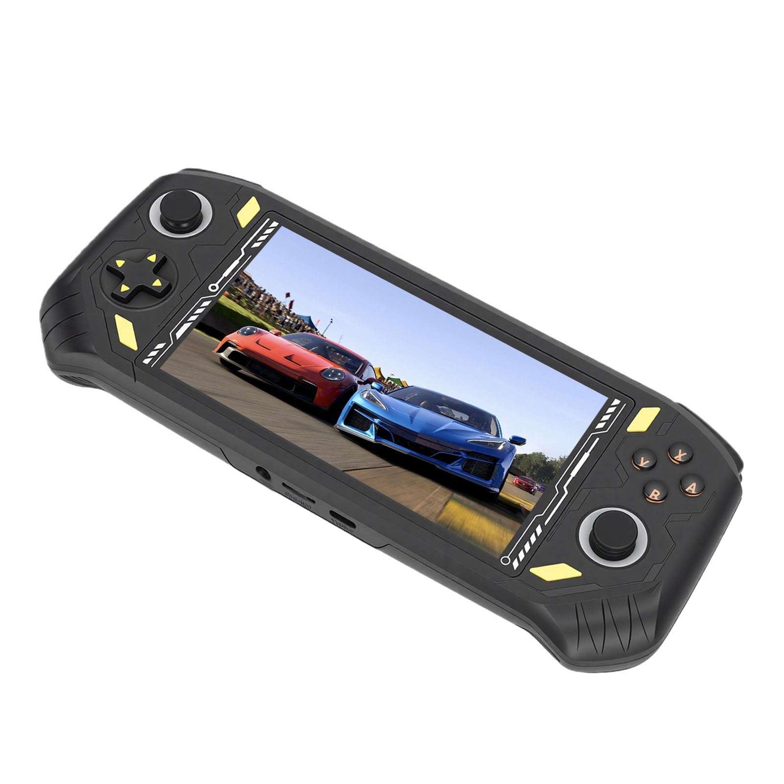 Lettore portatile da gioco con schermo da 5,5 pollici e quad-core RK3562 per giocatori mobili, console portatile ricaricabile (nero)