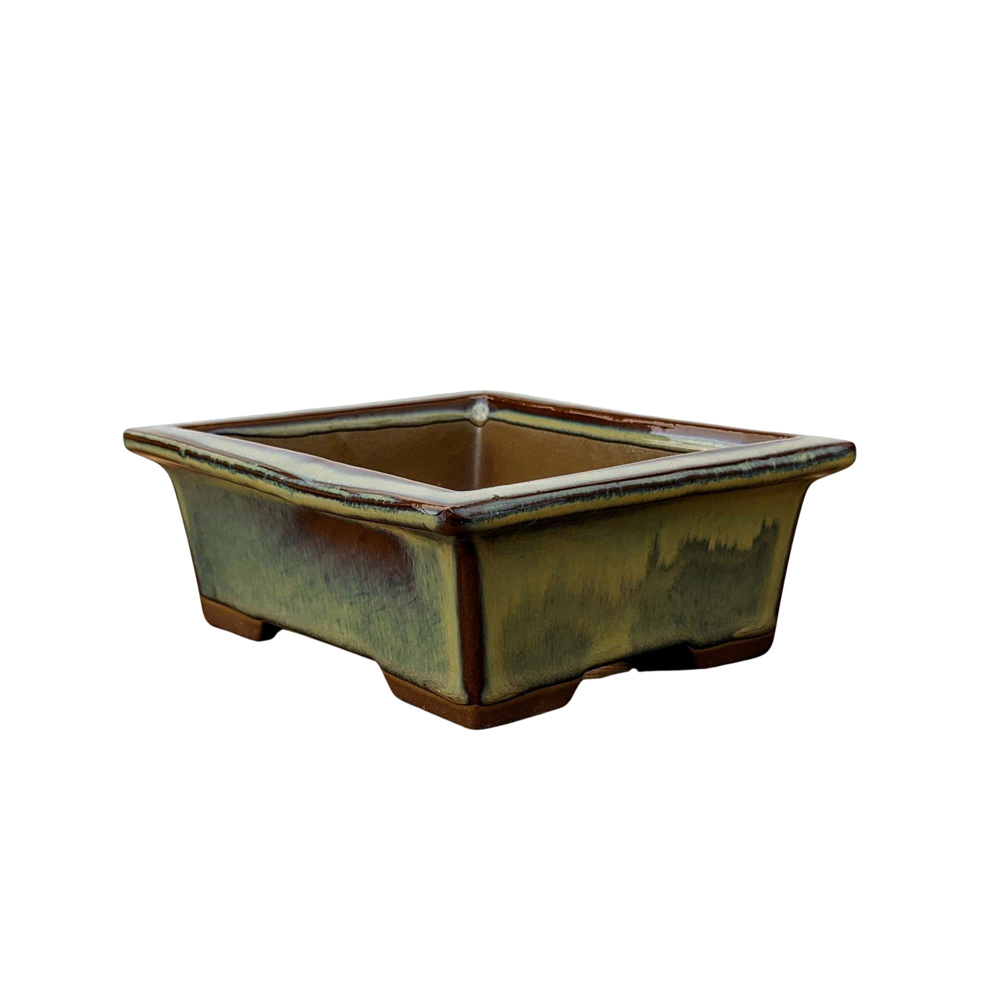 Buy Ceramic Bonsai Pots with Drainage Green Glazed SixInch Bonsai er