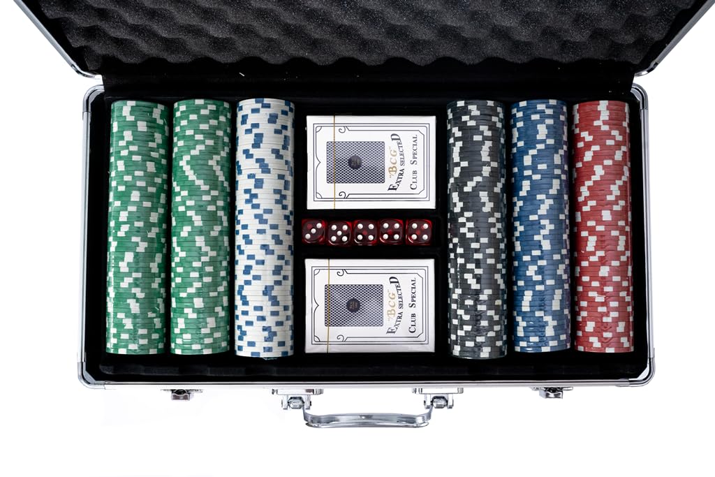 SPORTS 9 Poker Chips Set 300 with Aluminium Case, Playing Cards, Dealer Button | Complete Poker Coins- with Denomination, Texax Holdem Blackjack Gambling (B0BWF93LVN) Amazon Price History, Amazon Price Tracker