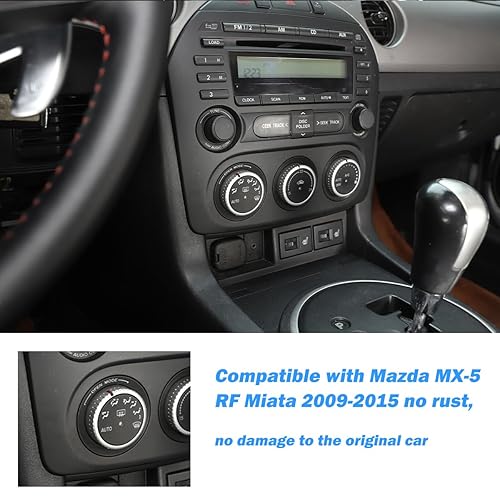Miniatura 3 de Cubiertas de aleación para perilla de aire acondicionado interior de automóvil para Mazda MX-5 RF Miata 2009-2015 Cubierta de perilla de volumen