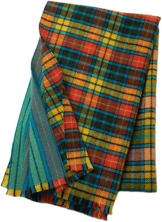 HBJWOV Men's British Wool Thin Striped Plaid Ladies Scarf Street Pattern Shawl Fashion