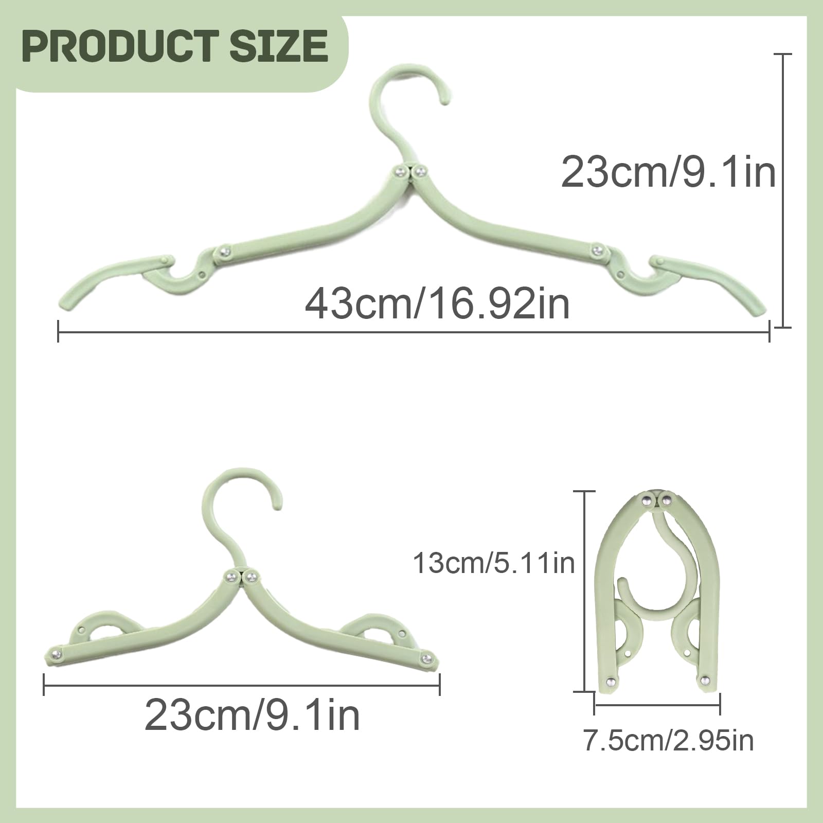 Portable Travel Hangers, 20 PCS Portable Clothes Hangers Save Space - Image 2