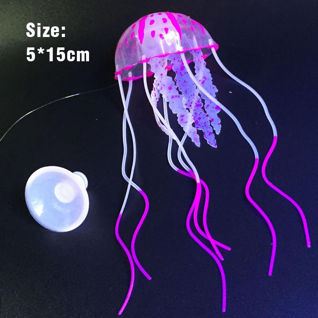 Ensemble de 4 Méduses Artificielles Lumineuses pour Aquarium, en Silicone Fluorescent - Accessoires de Décoration pour Aquariums et Aquariums d'eau de Mer.