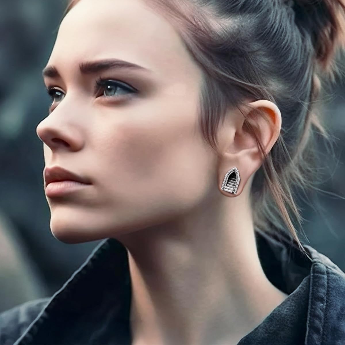 ERKUOO 2PCS 2g 0g 00g-1" Gothic Ear Gauge Silver-Plated Spiral Turbine Ear Tunnels Sacred Heart of Jesus Plug Gauges Retro Trendy Body Piercing Jewelry for Men & Women