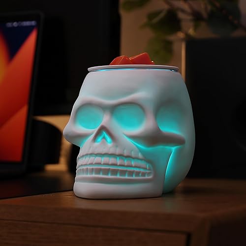 Calentador eléctrico de cera de cerámica con temporizador, 7 colores, luz LED, plato de cerámica extraíble, cera de calefacción PTC, quemador de