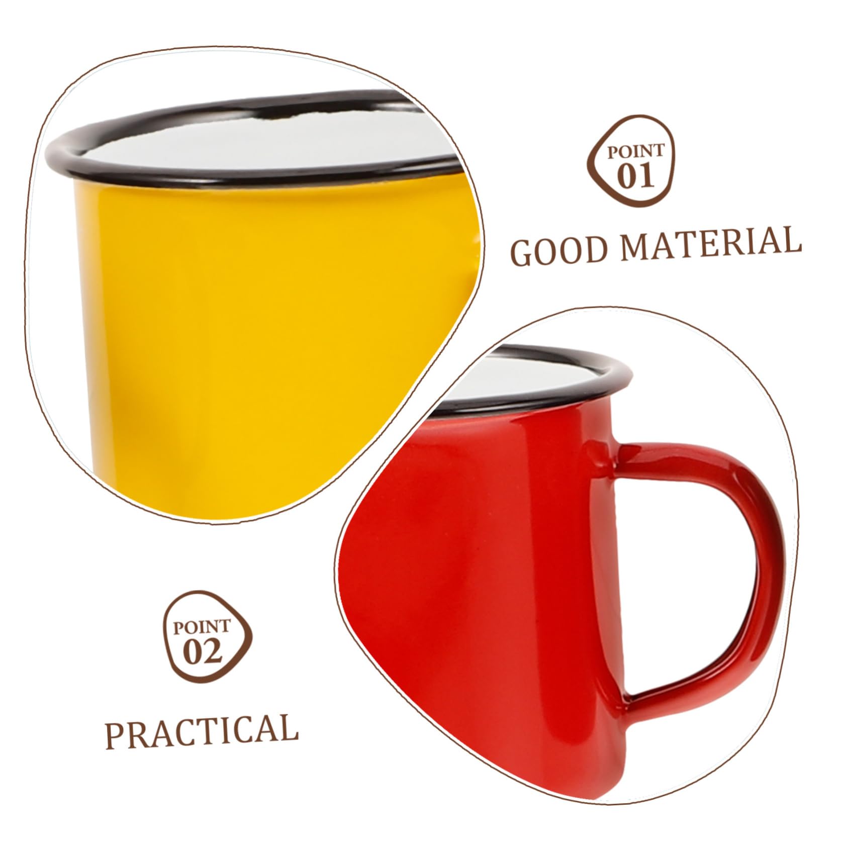 PartyKindom 4stücke Emaille-wasserbecher Wiederverwendbare Becher für Tee Kaffee Milch Heiße Camping-becher Retro-design Bruchfest für Heiße und Kalte Getränke