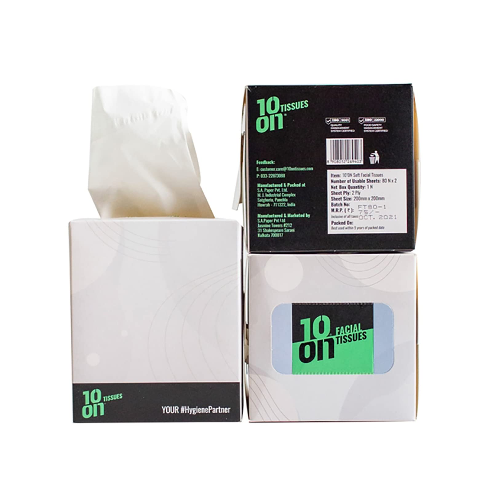 10on Lite Soft Facial Tissues- Square Box- 2 Ply, 80 Pulls, Size 20x 20 cms (B0B5N11G1K) Amazon Price History, Amazon Price Tracker