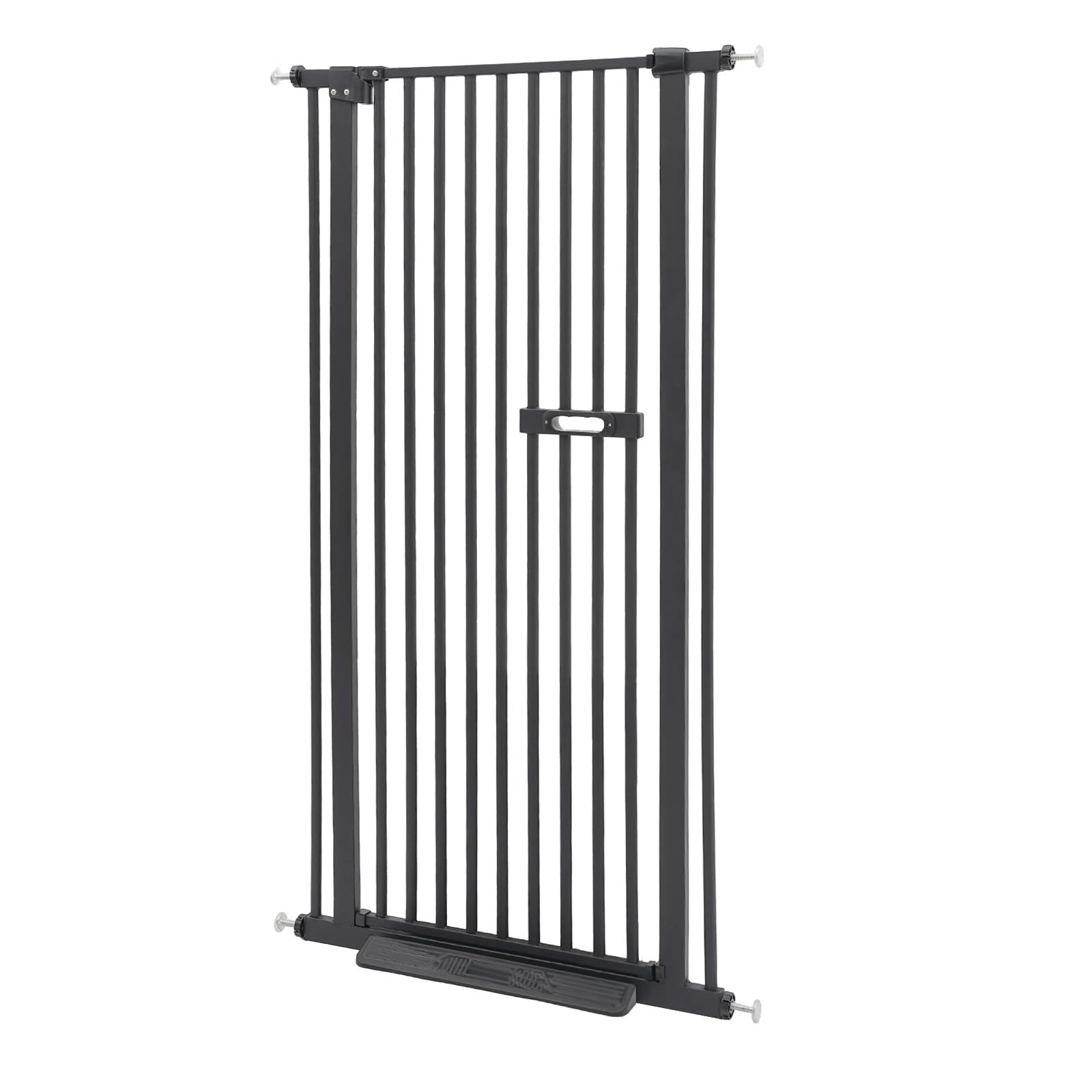 Barrera de seguridad para escaleras, sin taladrar, 150 cm, para perros, gatitos, bebé, ancho ajustable, con cierre automático (negro, 150 cm)