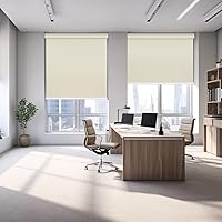 Vista 3 de Changshade Persiana enrollable opaca con cenefa de cassette, para oscurecer la habitación, sin cables, persianas enrollables para ventanas, pantalla