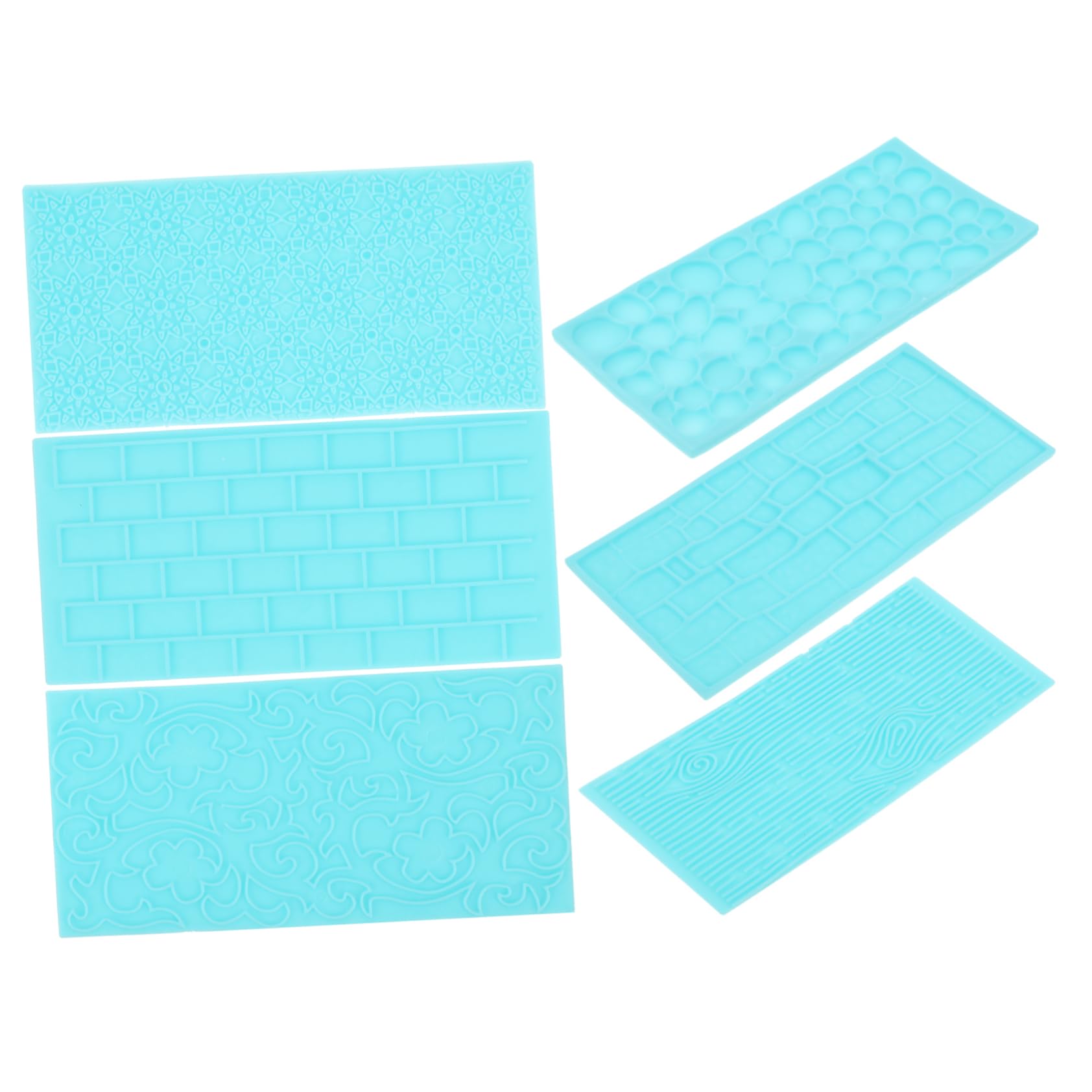 MUELODSIC 6Pcs Polymer Clay Texture Mats Embossed Pressing Molds for DIY Pottery Baking and Sculpting and Kitchen Pressing Mats for Handicrafts