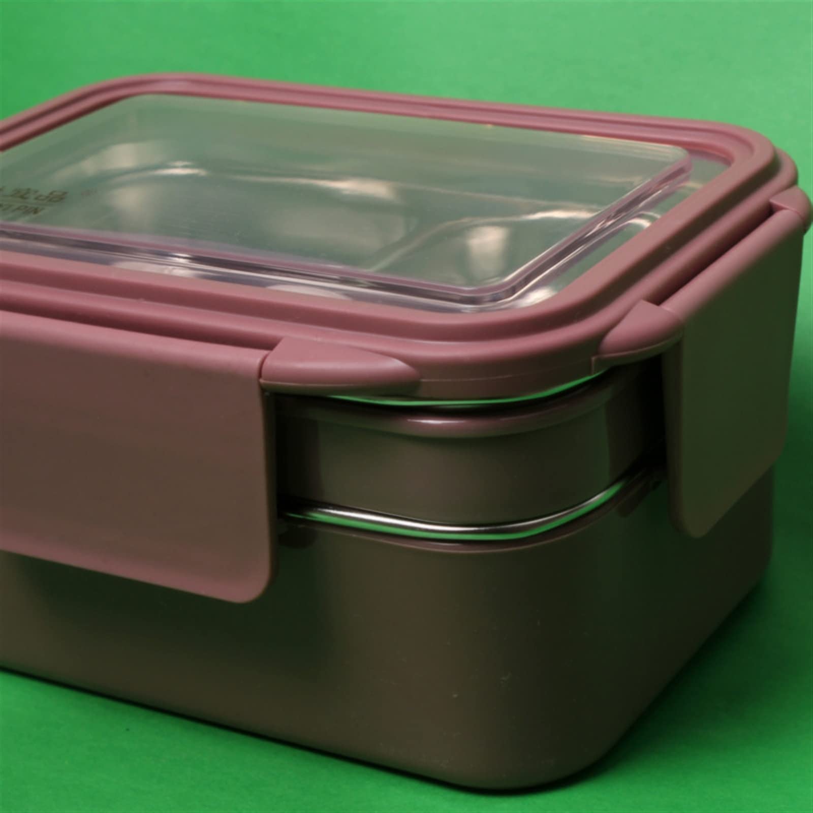 Cajas Bento fiambrera térmica caja de mantenimiento fresco for adolescentes trabajador oficina almuerzo empaquetado portátil for comida trabajo(2 Layer Khaki)