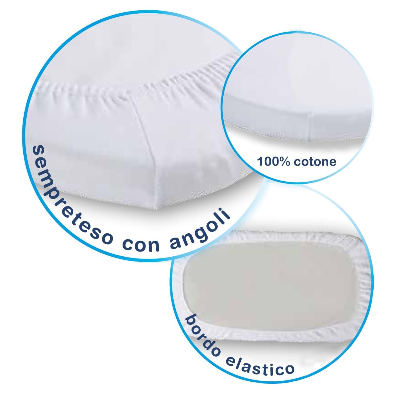 ANDY & HELEN® Completo lenzuolo per culla/carrozzina ricamato + sotto con elastici e federa, Grigio