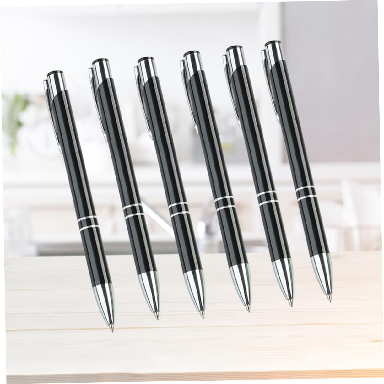 STOBOK 18pezzi Penne Sfera Retrattili Metallo Scrittura Design Elegante Per Scuola e Ufficio Colore Nero Per Professionisti e Studenti