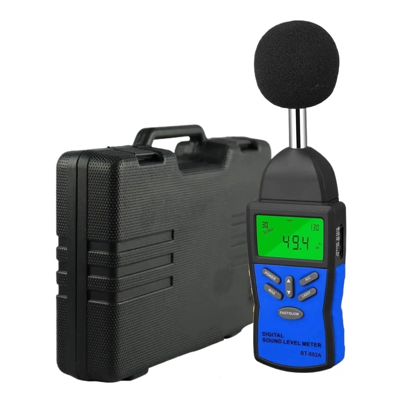 Sonómetro de precisión BT-882A, comprobador Digital de decibelios, para medición de Volumen de Ruido de 30 a 130 dB, con ponderación rápida/Lenta A/C