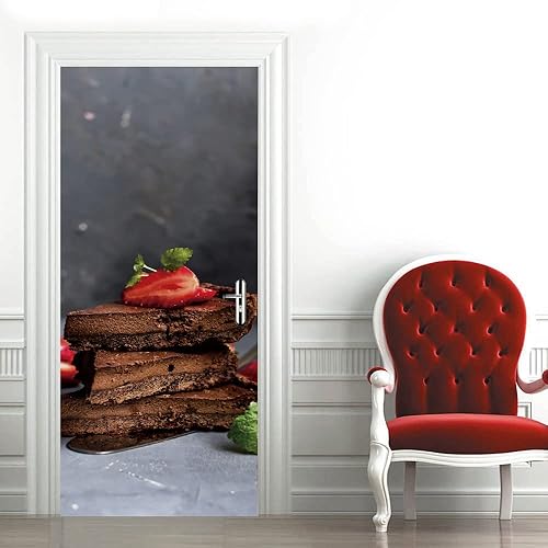 Miniatura 4 de Adhesivo para puerta, mural de puerta 3D, extraíble, autoadhesivo, para decoración del hogar, 30.31 pulgadas de ancho x 78.74 pulgadas de largo,