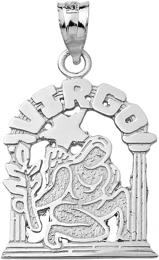 Claddagh Gold Twelve Constellation Horoscope Zodiac Charm Pendant - Your Choice of Astrology Sign in .925 Sterling Silver
