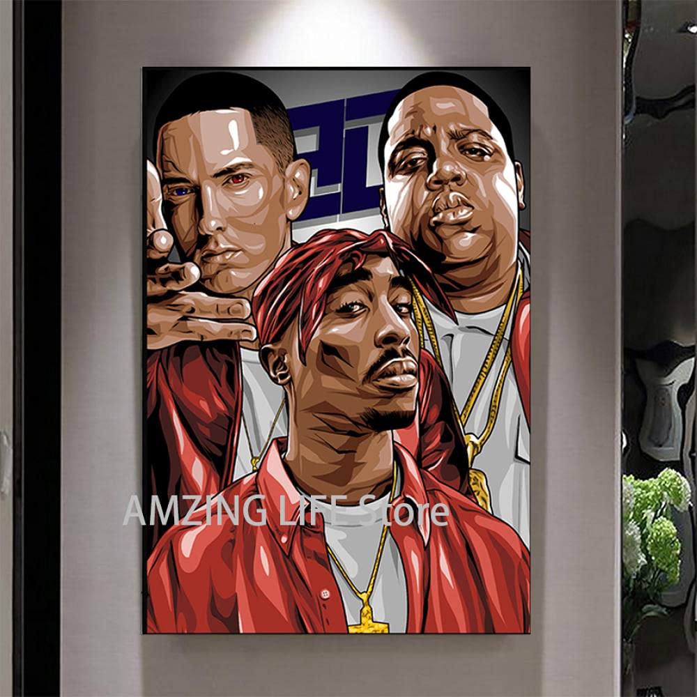 Portrait grand chanteur effet huile sur toile prestigieuse décoration murale 70x70