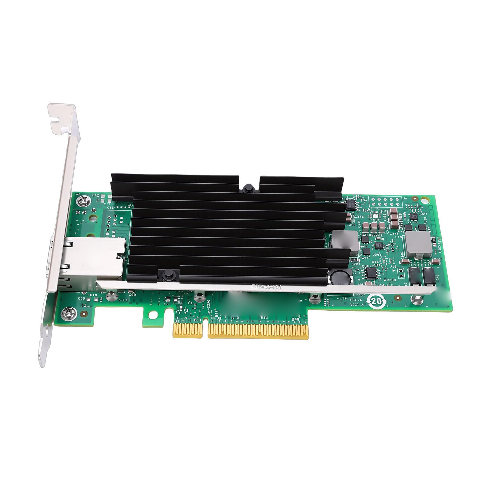 Fockety Scheda di Rete da 10 Gb, Controller X540-T1 Tecnologia Intelligent Offload Adattatore Ethernet PCIe 2.0 X8, Porta RJ45 100 MbE 1 GbE 10 GbE con Design di Dissipazione del Calore per i Dati