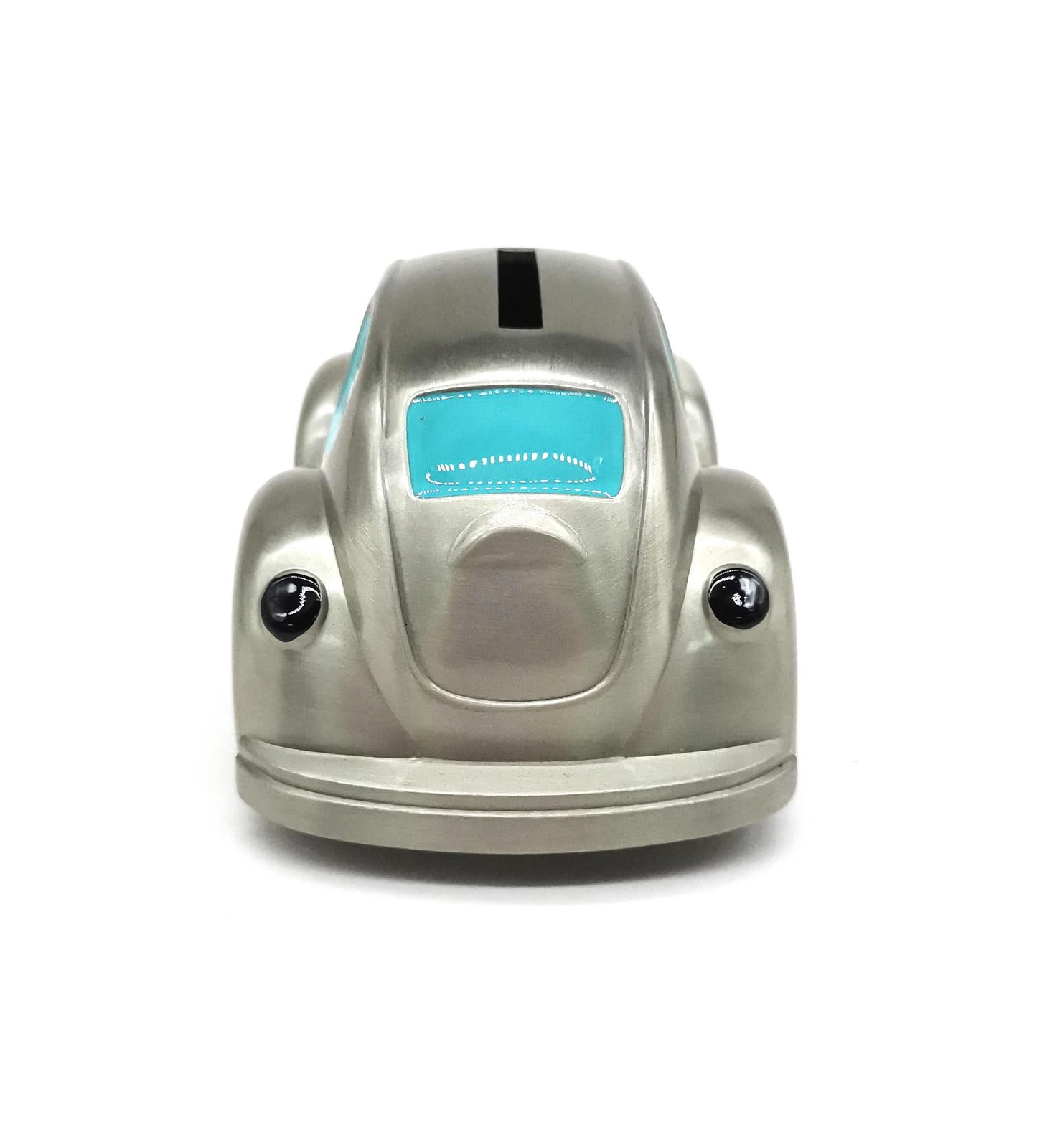 Lihou PapaQ Car Piggy Bank - Metal Coin Bank in Brushed Pewter Finish | Medium-Sized Antique Car Design for Birthdays and Christmas | Fun & Practical Savings Bank for Children