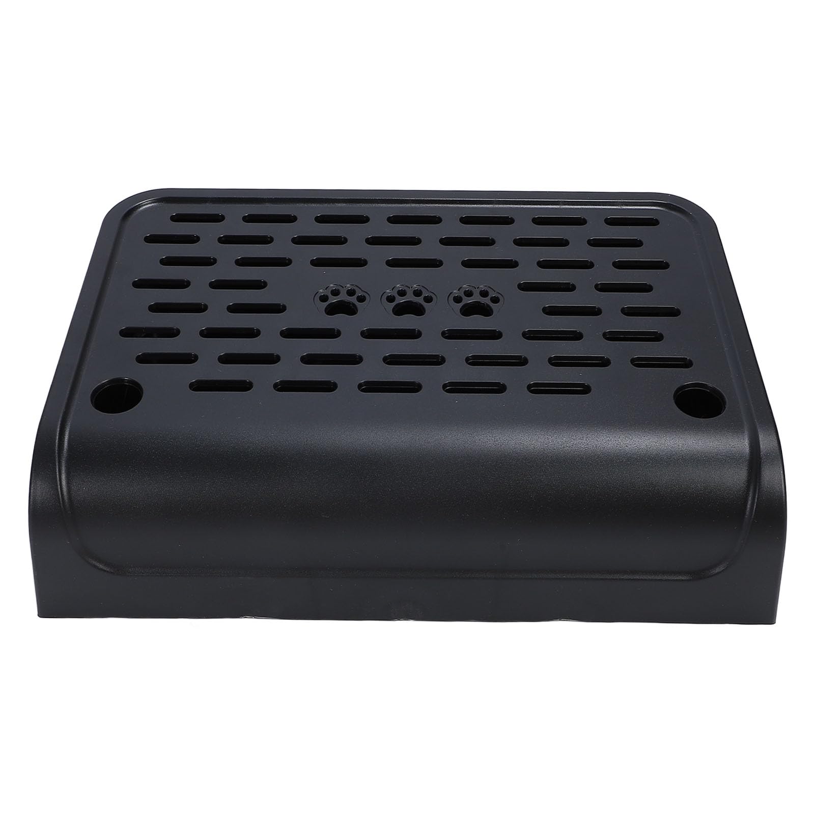 Arenero para gatos extragrande, semicerrado, de acero inoxidable, con lado alto, con pala, antisalpicaduras para gatos grandes, diseño con parte superior abierta, color negro