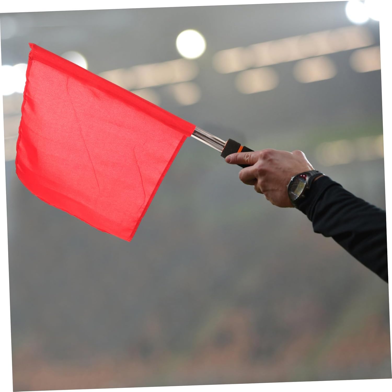 balacoo 10pcs Soccer Referee Flags Durable Handheld Signal Flags for Football Training Includes Green Yellow Red White Blue Colors Each