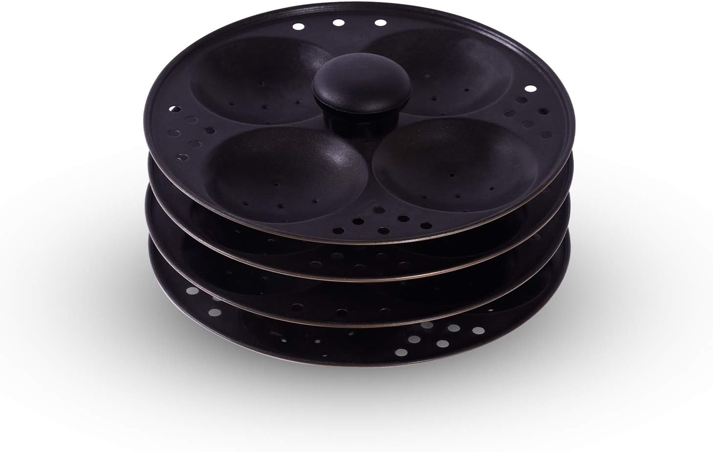 Nirali nonstick Idli (Steamed Rice Cake) Stand with 4 Plates Makes 16 idli's