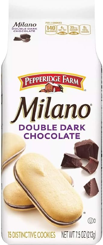 Pepperidge Pepperidge Farm / Set of 2 Milano Double Dark Chocolate Flavor, 15 Pieces, 7.5 oz 213 g